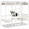 vidaXL Loft Bed Frame with Desk and Chairs White 80x200cm Solid Wood Pine