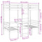 vidaXL Loft Bed Frame with Desk and Chairs White 90x190cm Solid Wood Pine