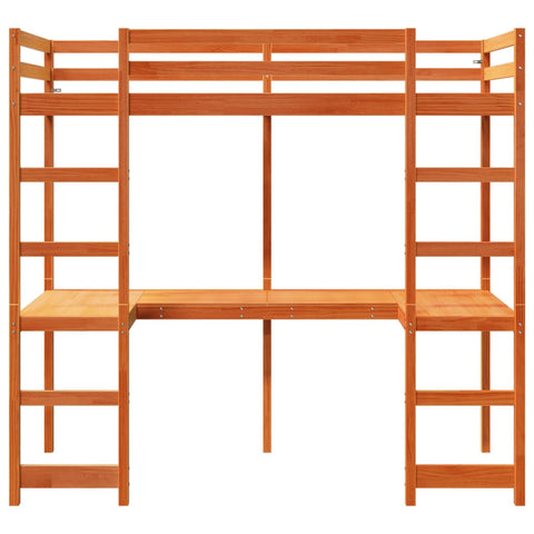 vidaXL Loft Bed Frame without Mattress Wax Brown 80x200 cm Solid Wood Pine