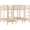 vidaXL Triple Bunk Bed Frame 140x200/70x140 cm Solid Wood Pine