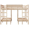 vidaXL Triple Bunk Bed Frame 140x200/70x140 cm Solid Wood Pine