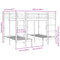 vidaXL Triple Bunk Bed Frame 140x200/70x140 cm Solid Wood Pine