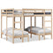 vidaXL Triple Bunk Bed Frame 140x200/70x140 cm Solid Wood Pine