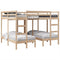 vidaXL Triple Bunk Bed Frame 160x200/80x160 cm Solid Wood Pine