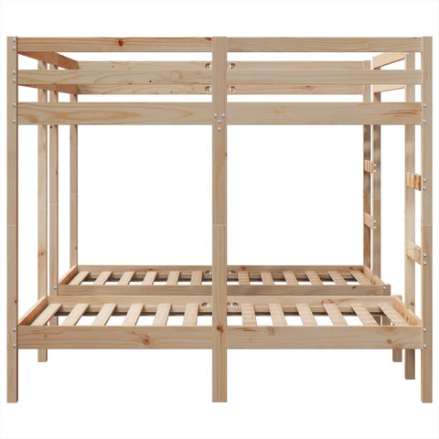 vidaXL Triple Bunk Bed Frame 160x200/80x160 cm Solid Wood Pine