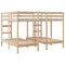 vidaXL Triple Bunk Bed Frame 160x200/80x160 cm Solid Wood Pine