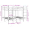 vidaXL Triple Bunk Bed Frame White 160x200/80x160 cm Solid Wood Pine