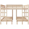 vidaXL Triple Bunk Bed Frame 200x200/80x200 cm Solid Wood Pine
