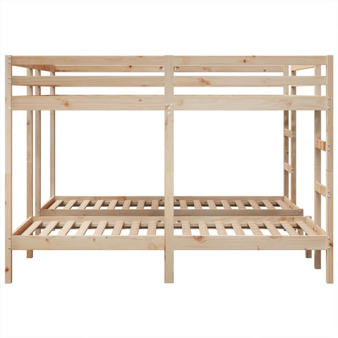 vidaXL Triple Bunk Bed Frame 200x200/80x200 cm Solid Wood Pine