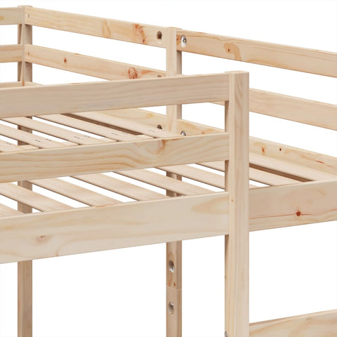 vidaXL Triple Bunk Bed Frame 200x200/80x200 cm Solid Wood Pine