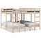 vidaXL Triple Bunk Bed Frame 200x200/80x200 cm Solid Wood Pine