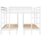 vidaXL Triple Bunk Bed Frame White 200x200/80x200 cm Solid Wood Pine