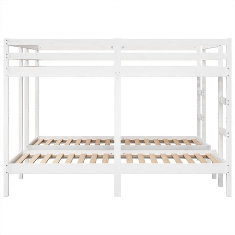 vidaXL Triple Bunk Bed Frame White 200x200/80x200 cm Solid Wood Pine