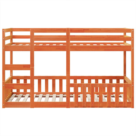 vidaXL Bunk Bed Wax Brown 90x200 cm Solid Wood Pine