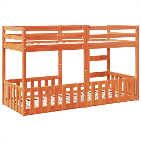 vidaXL Bunk Bed Wax Brown 90x200 cm Solid Wood Pine
