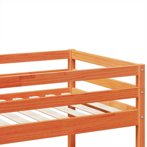vidaXL Bunk Bed Wax Brown 90x200 cm Solid Wood Pine