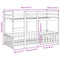 vidaXL Bunk Bed 90x190 cm Solid Wood Pine