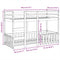 vidaXL Bunk Bed White 90x190 cm Solid Wood Pine