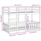 vidaXL Bunk Bed White 75x190 cm Solid Wood Pine