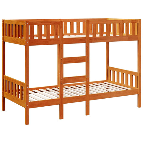 vidaXL Bunk Bed Wax Brown 80x200 cm Solid Wood Pine