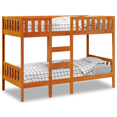 vidaXL Bunk Bed Wax Brown 80x200 cm Solid Wood Pine