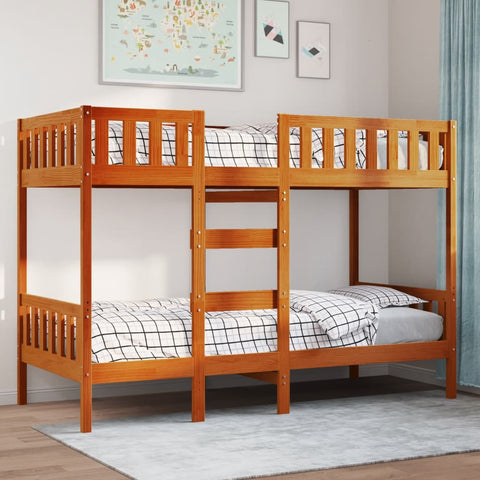 vidaXL Bunk Bed Wax Brown 90x200 cm Solid Wood Pine