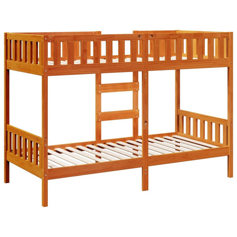 vidaXL Bunk Bed Wax Brown 90x200 cm Solid Wood Pine