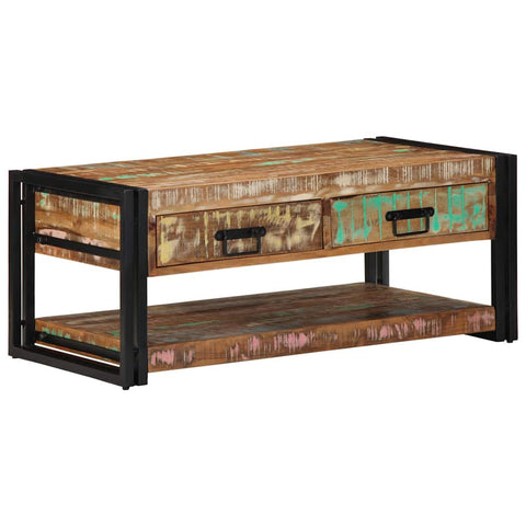 vidaXL Coffee Table Multicolour 90x50x38 cm Solid Wood Reclaimed