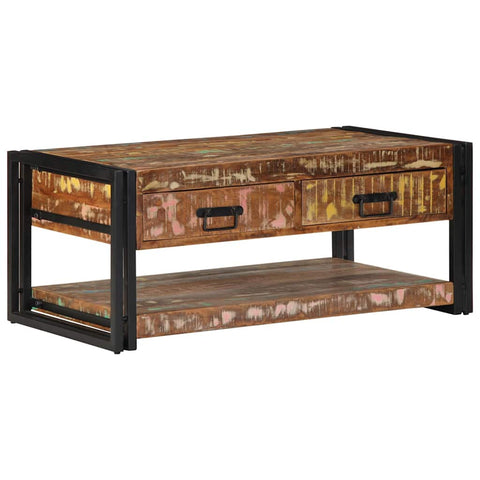 vidaXL Coffee Table Multicolour 90x50x38 cm Solid Wood Reclaimed