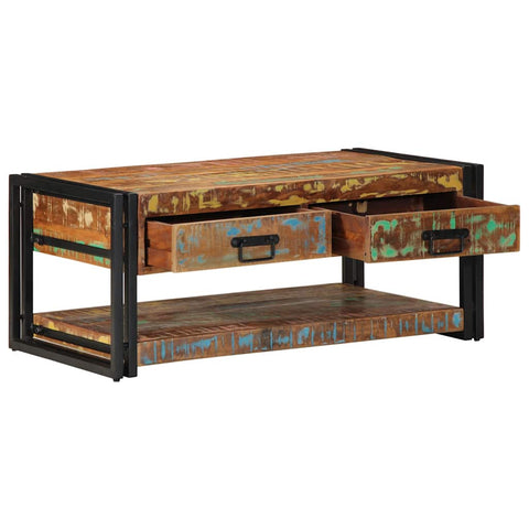vidaXL Coffee Table Multicolour 90x50x38 cm Solid Wood Reclaimed