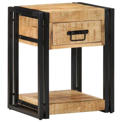 vidaXL Bedside Cabinet 40x35x50 cm Solid Rough Wood Mango