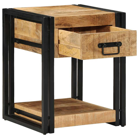 vidaXL Bedside Cabinet 40x40x50 cm Solid Rough Wood Mango