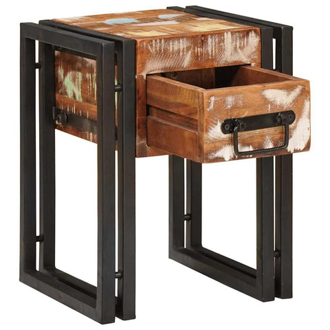 vidaXL End Table Other 30 x 30 x 40 cm Solid reclaimed wood and Metal