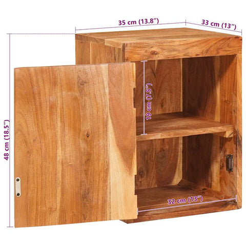 vidaXL Bedside Table 2 pcs Brown 35 x 33 x 48 cm Solid Wood Acacia