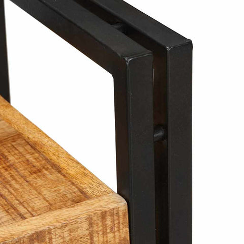 vidaXL Bedside Table 2 pcs Brown and black Solid Mango Wood