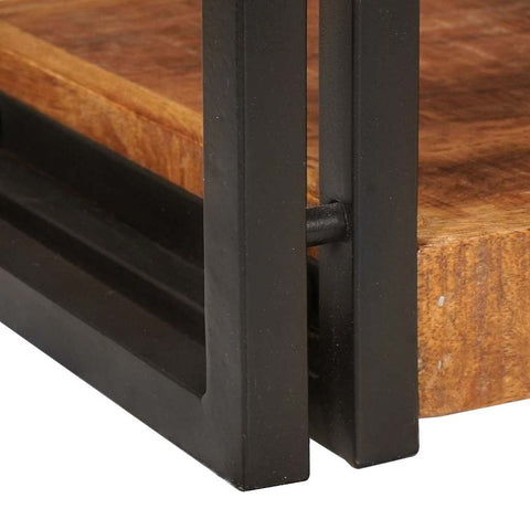 vidaXL Bedside Table 2 pcs Brown and black Solid Mango Wood