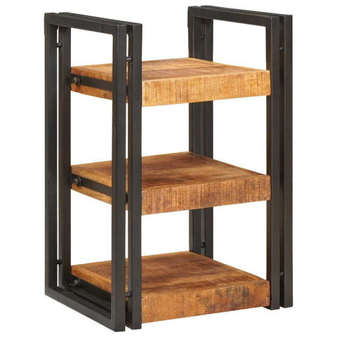 vidaXL Bedside Table 2 pcs Brown and black Solid Mango Wood