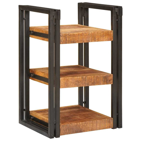 vidaXL Bedside Table 2 pcs Brown and black Solid Mango Wood