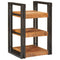 vidaXL Bedside Table 2 pcs Brown and black Solid Mango Wood
