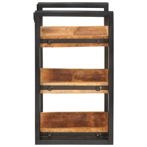 vidaXL Bedside Table 2 pcs Brown and black Solid Mango Wood