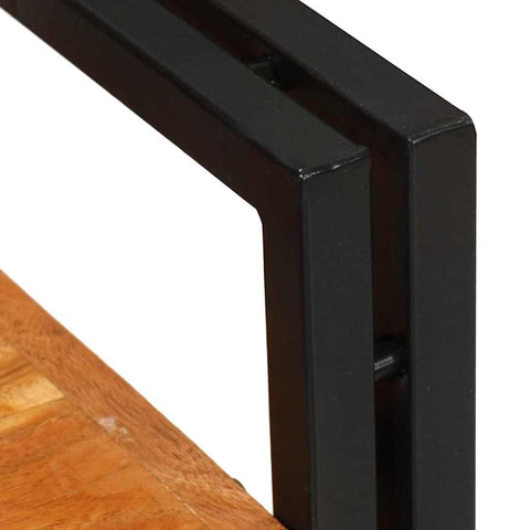 vidaXL Bedside Table Brown and black 38 x 33 x 58 cm Solid Wood Acacia