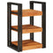 vidaXL Bedside Table Brown and black 38 x 33 x 58 cm Solid Wood Acacia
