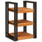 vidaXL Bedside Table Brown and black 38 x 33 x 58 cm Solid Wood Acacia