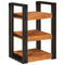 vidaXL Bedside Table Brown and black 38 x 33 x 58 cm Solid Wood Acacia