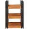 vidaXL Bedside Table Brown and black 38 x 33 x 58 cm Solid Wood Acacia