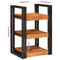 vidaXL Bedside Table Brown and black 38 x 33 x 58 cm Solid Wood Acacia