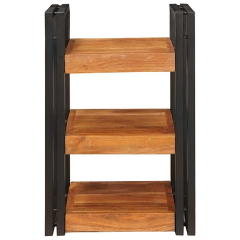 vidaXL Bedside Table 2 pcs Brown and black Solid Wood Acacia