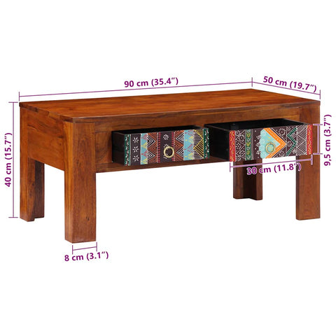 vidaXL Coffee Table 90x50x40 cm Solid Wood Acacia
