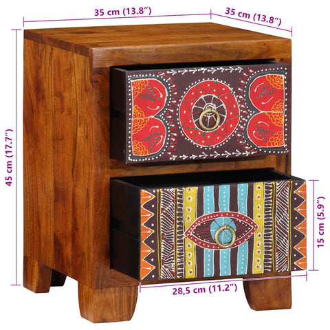 vidaXL Bedside Cabinet 2 pcs 35x35x45 cm Solid Wood Acacia