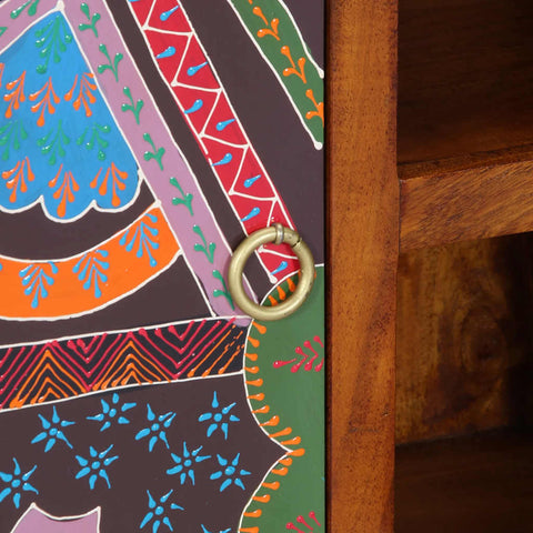 vidaXL Sideboard Multicolour 90x35x60 Solid Wood Acacia